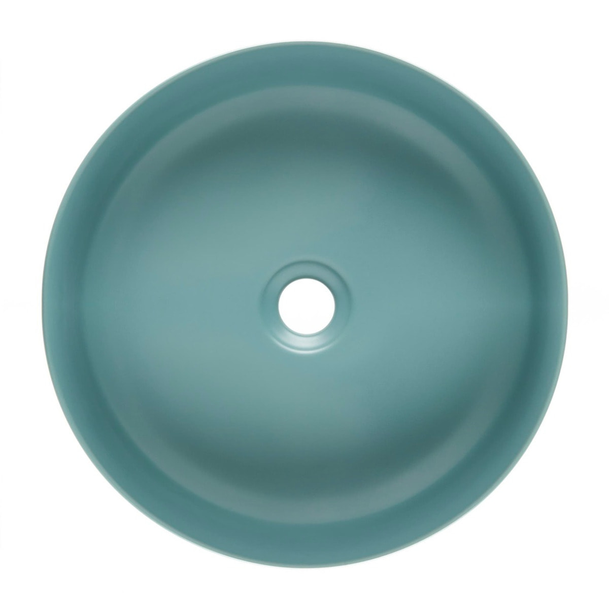 Vasque à poser ronde en céramique diamètre 39 cm - vert mat - sans trop-plein - SAT Infinitio