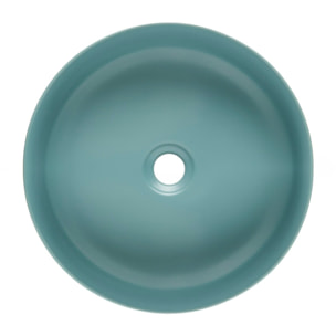 Vasque à poser ronde en céramique diamètre 39 cm - vert mat - sans trop-plein - SAT Infinitio