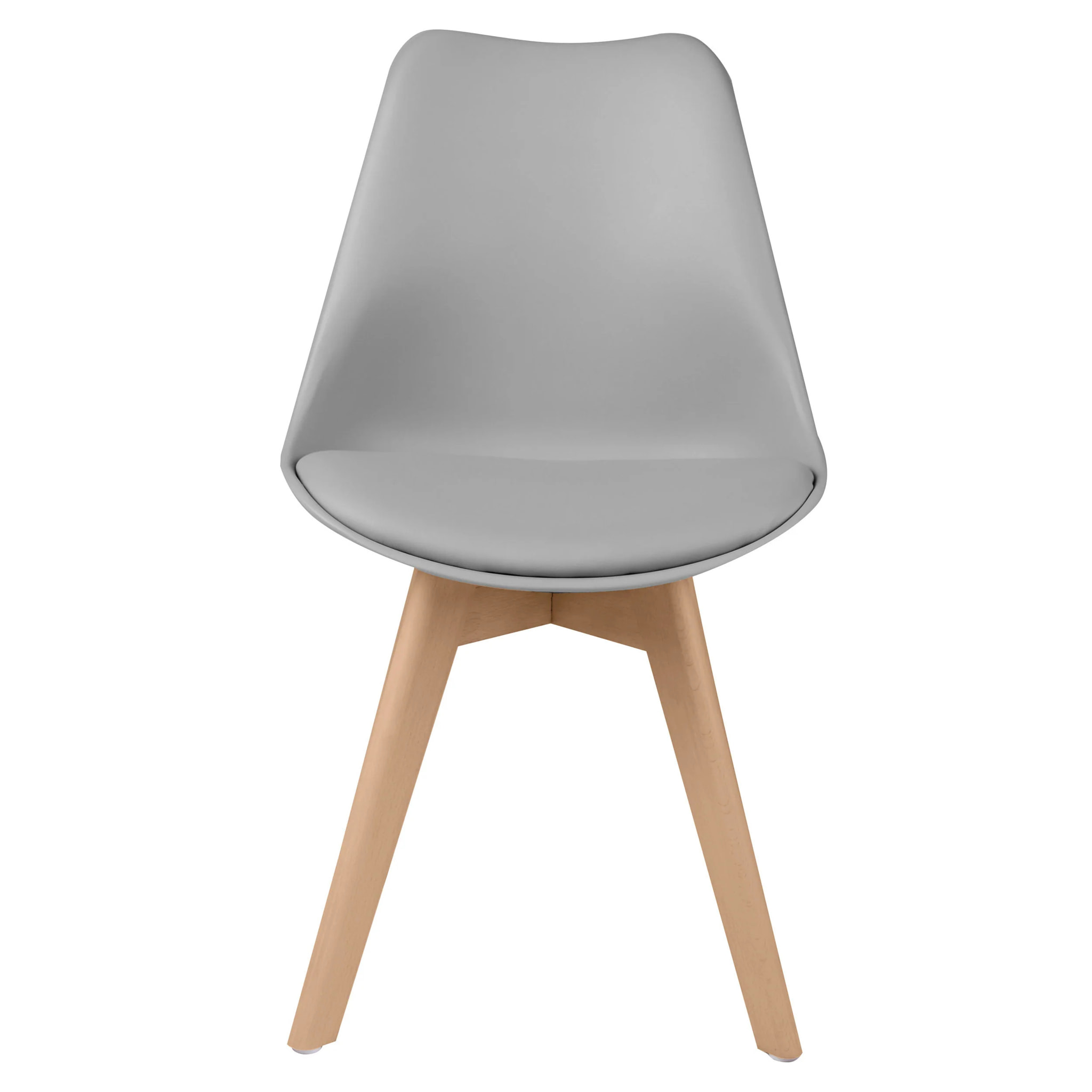 Lot de 2 chaises gris clair et pieds bois - Skandi