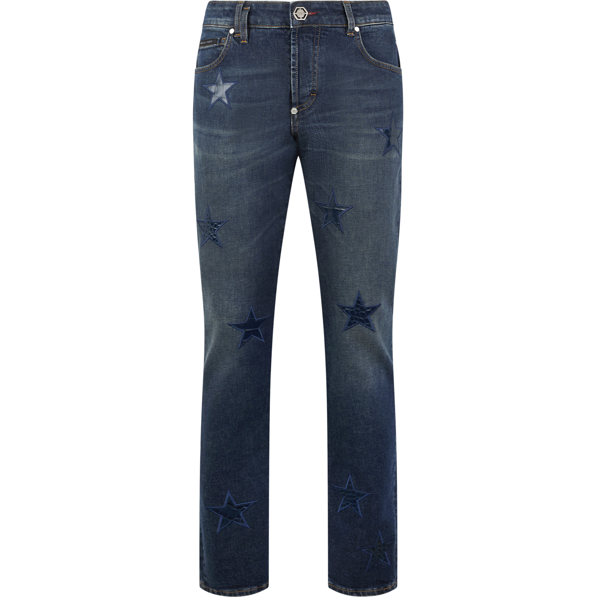 PHILIPP PLEIN Super Straight Cut Jeans Cocco Stars