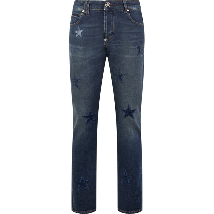 PHILIPP PLEIN Super Straight Cut Jeans Cocco Stars