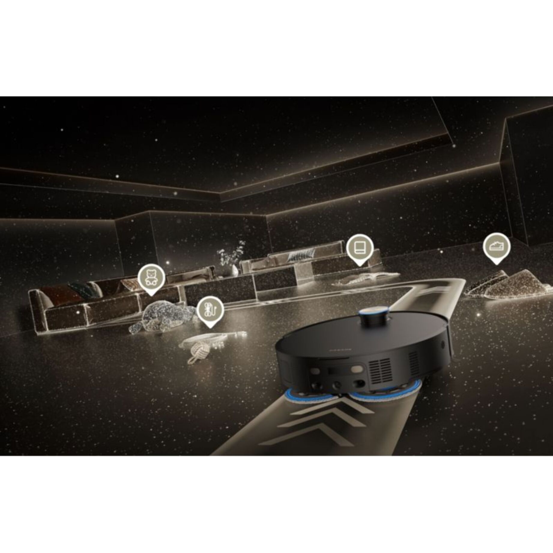 Robot Aspirateur Laveur DREAME MatriX10 Ultra noir avec serpillères auto-interchangeables