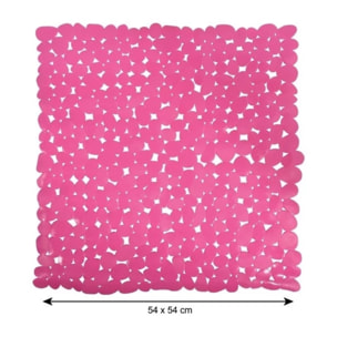 Tapis Fond de douche PVC GALETS 53x53cm Rose MSV