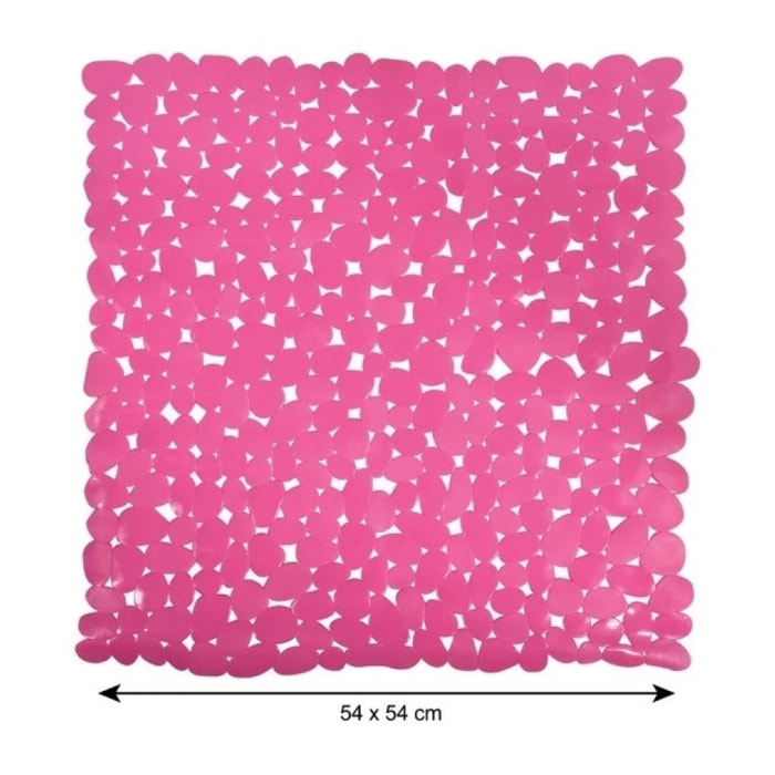Tapis Fond de douche PVC GALETS 53x53cm Rose MSV