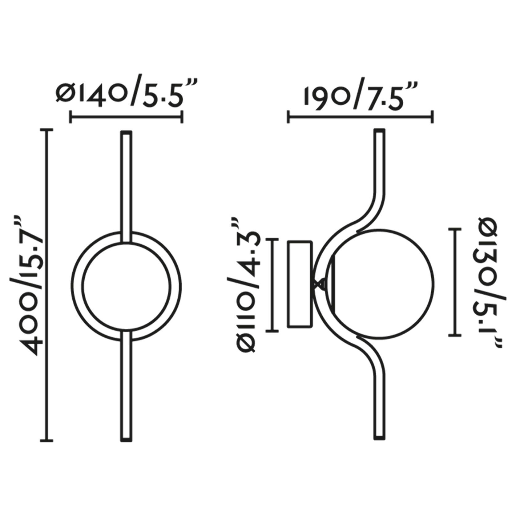 LE VITA Lampe applique noir