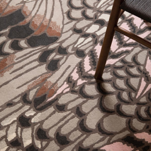 Tapis salon et chambre fait à la main en laine motif floral HAXE