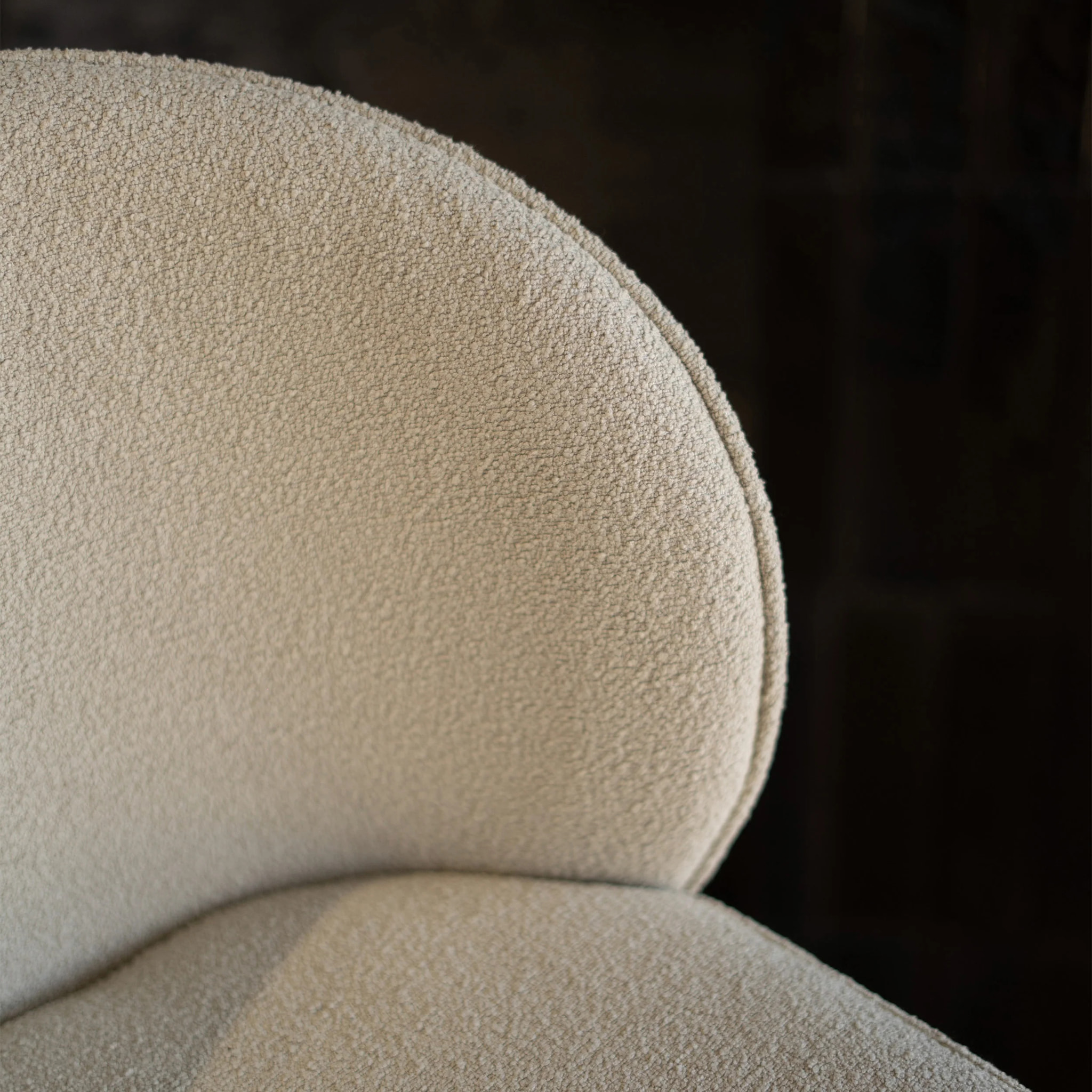 Lot de 2 chaises pour îlot central 66 cm en tissu bouclé beige - Groom