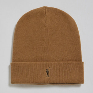 Cappellino in lana Vinny cammello con logo ricamato Rigby Go