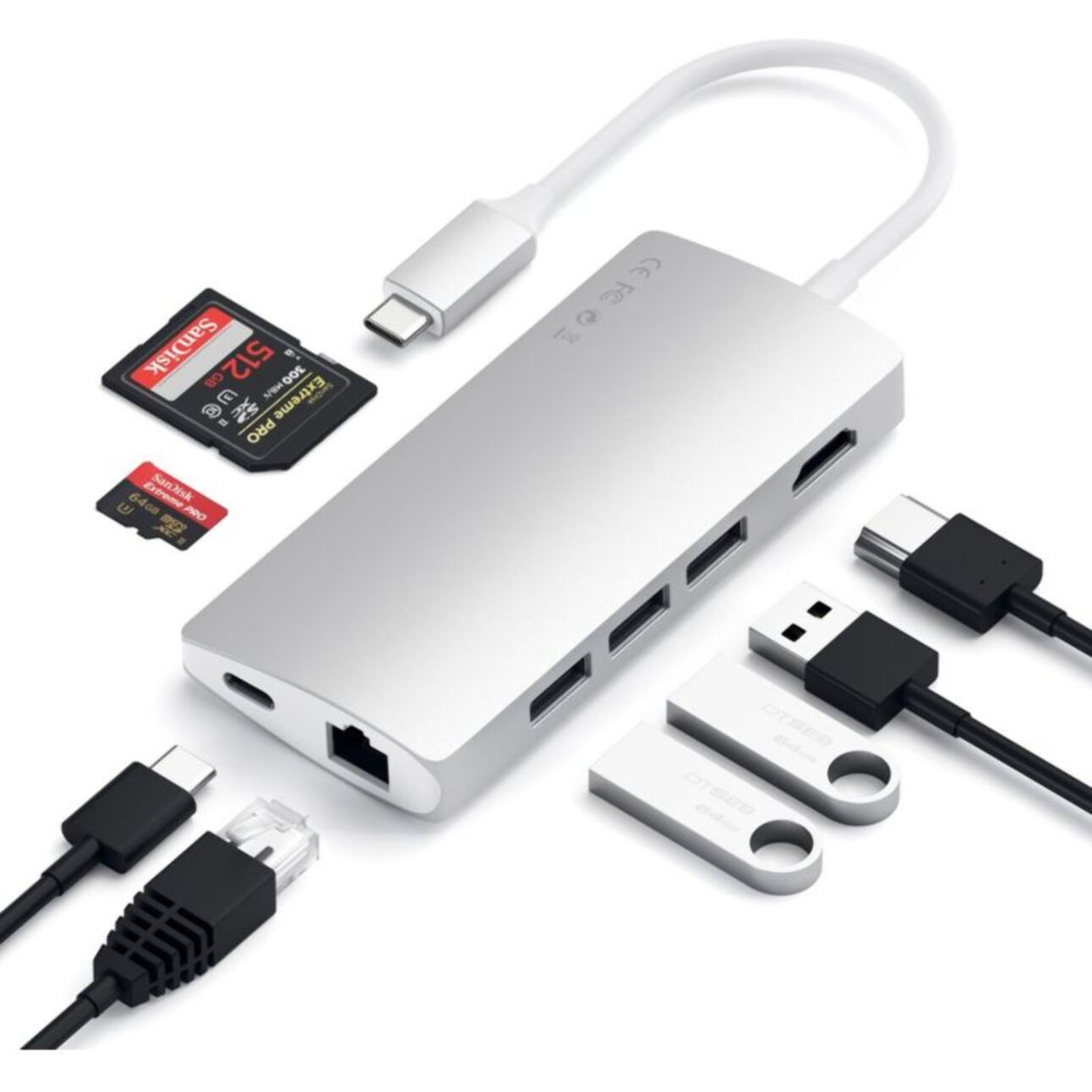 Hub USB C SATECHI USB-C Multi-Port 4K Ethernet siver