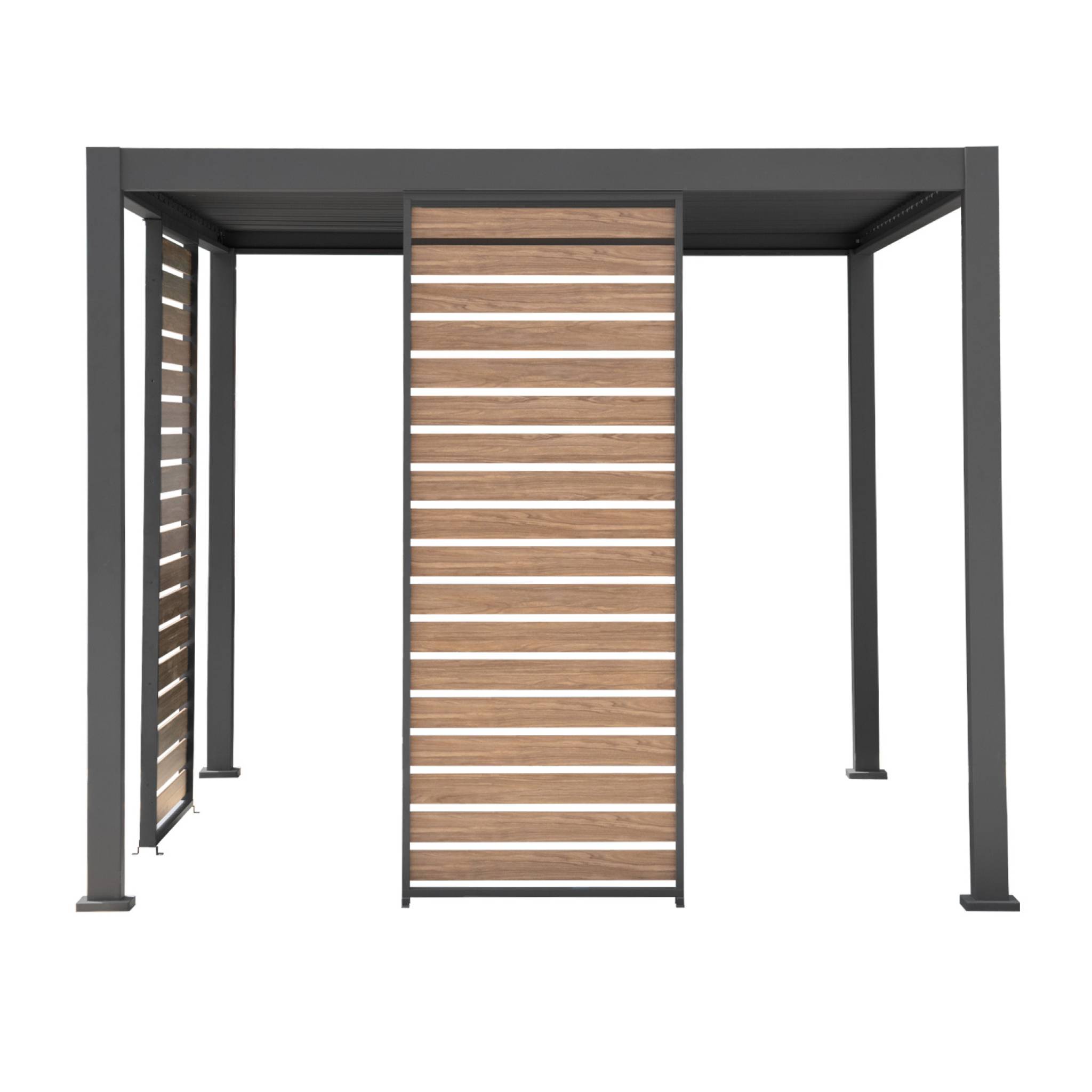 Persienne 100 cm pour pergola bioclimatique Triomphe aluminium effet bois anthracite