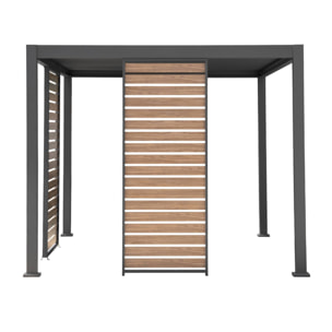 Persienne 100 cm pour pergola bioclimatique Triomphe aluminium effet bois anthracite