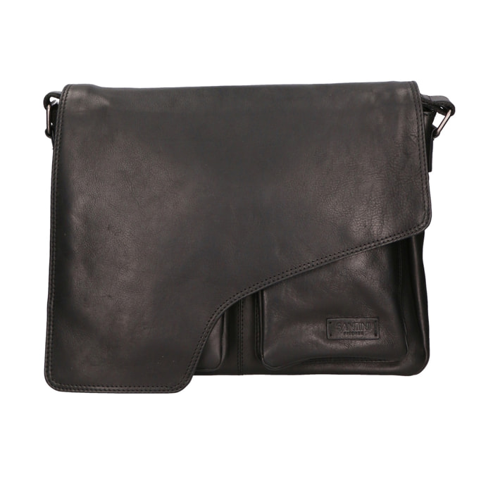 Borsa a mano unisex vera pelle - Modello False - Made in Italy - 37.0 x 27.0 x 12.0 cm