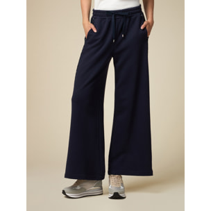 Oltre - Joggers wide leg con paillettes - Blu