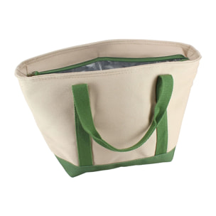 Sac en tissu isotherme beige et olive 7L COLORAMA