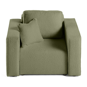 Topaze - fauteuil - en tissu bouclette - Vert
