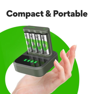 Chargeur de piles GP + LR06 AA x4 2100mAh + station de charge