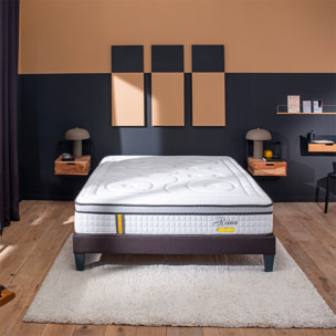 Matelas Hybride Reina 2.0, soutien ferme, 26 cm, mémoire de forme et ressorts ensachés