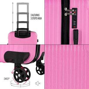 Juego De Maletas Rígidas Abs Itaca Ness Fucsia