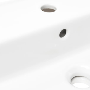 Lavabo 60,5 x 46,5 cm à suspendre ou à poser – blanc brillant – avec trop-plein et trou de robinetterie – SAT Infinitio