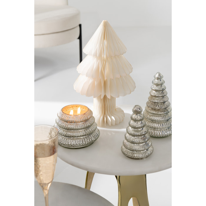 J-Line décoration Sapin De Noël Pliable - papier - blanc - medium
