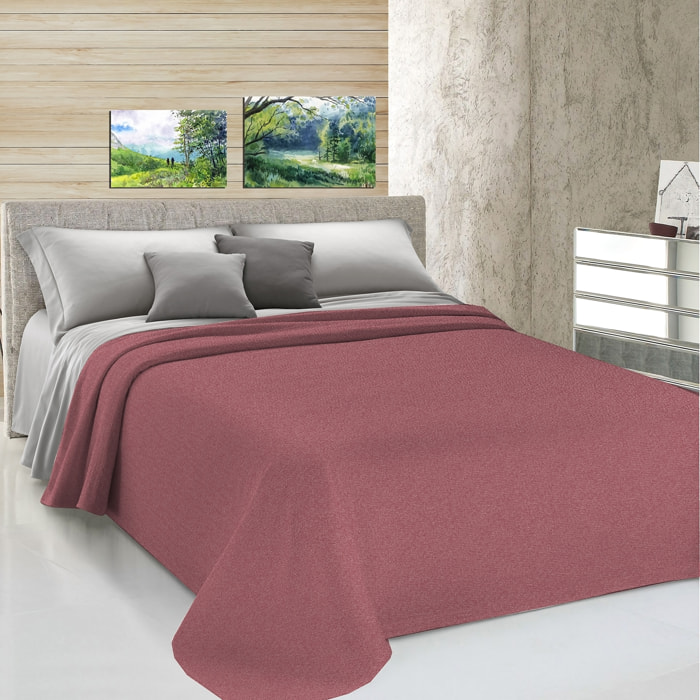 Copriletto copritutto tinto in filo tinta unita rosso