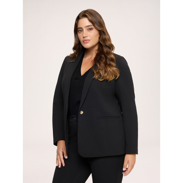 Fiorella Rubino - Blazer destrutturato in tessuto stretch - Nero