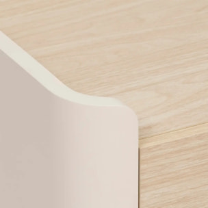 Console Roundy blanc ivoire et bois