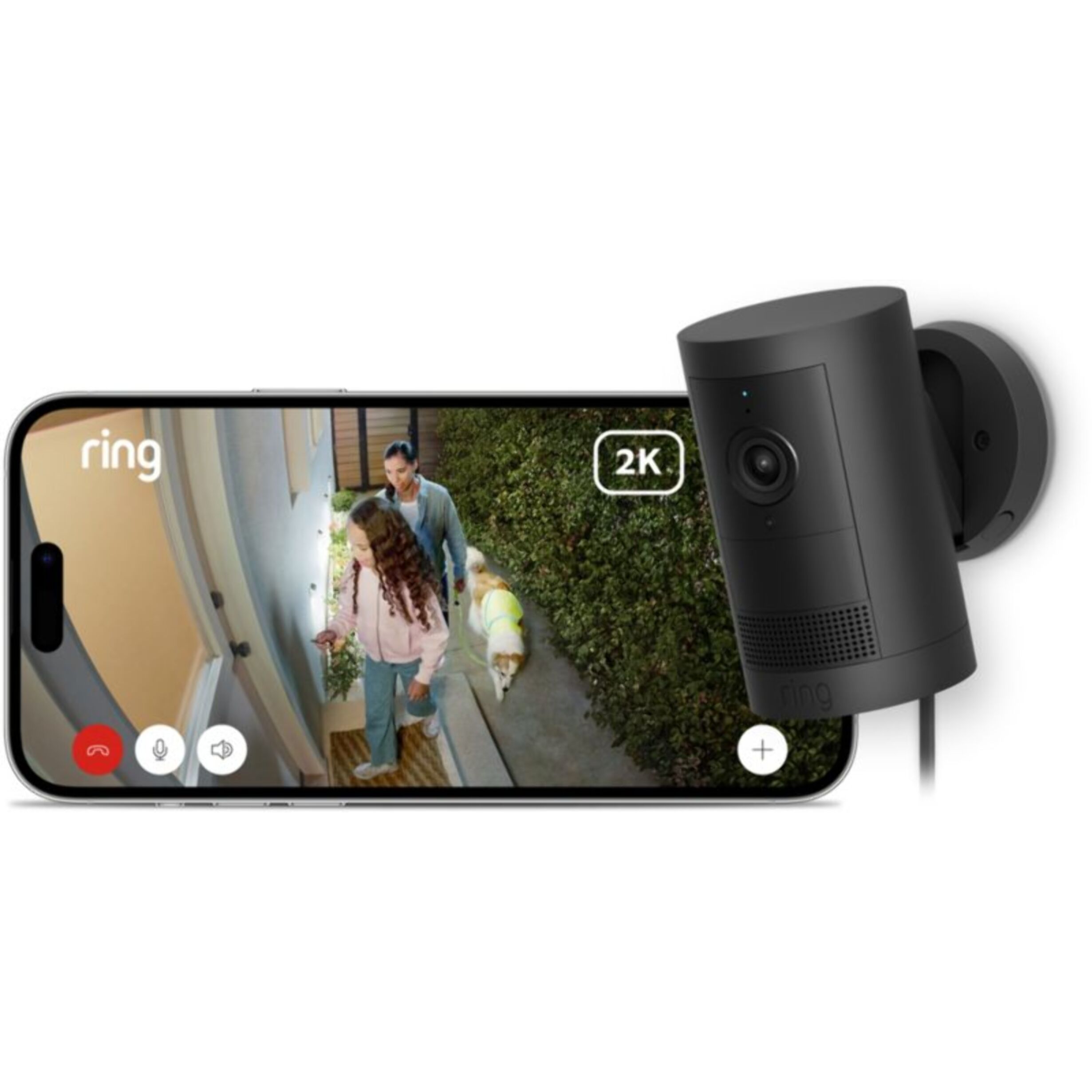 Caméra de surveillance RING Cam Plus - Plug-in - Noire