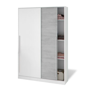 Armario Show 120 Blanco Artik (Blanco Mate) - Gris Cemento