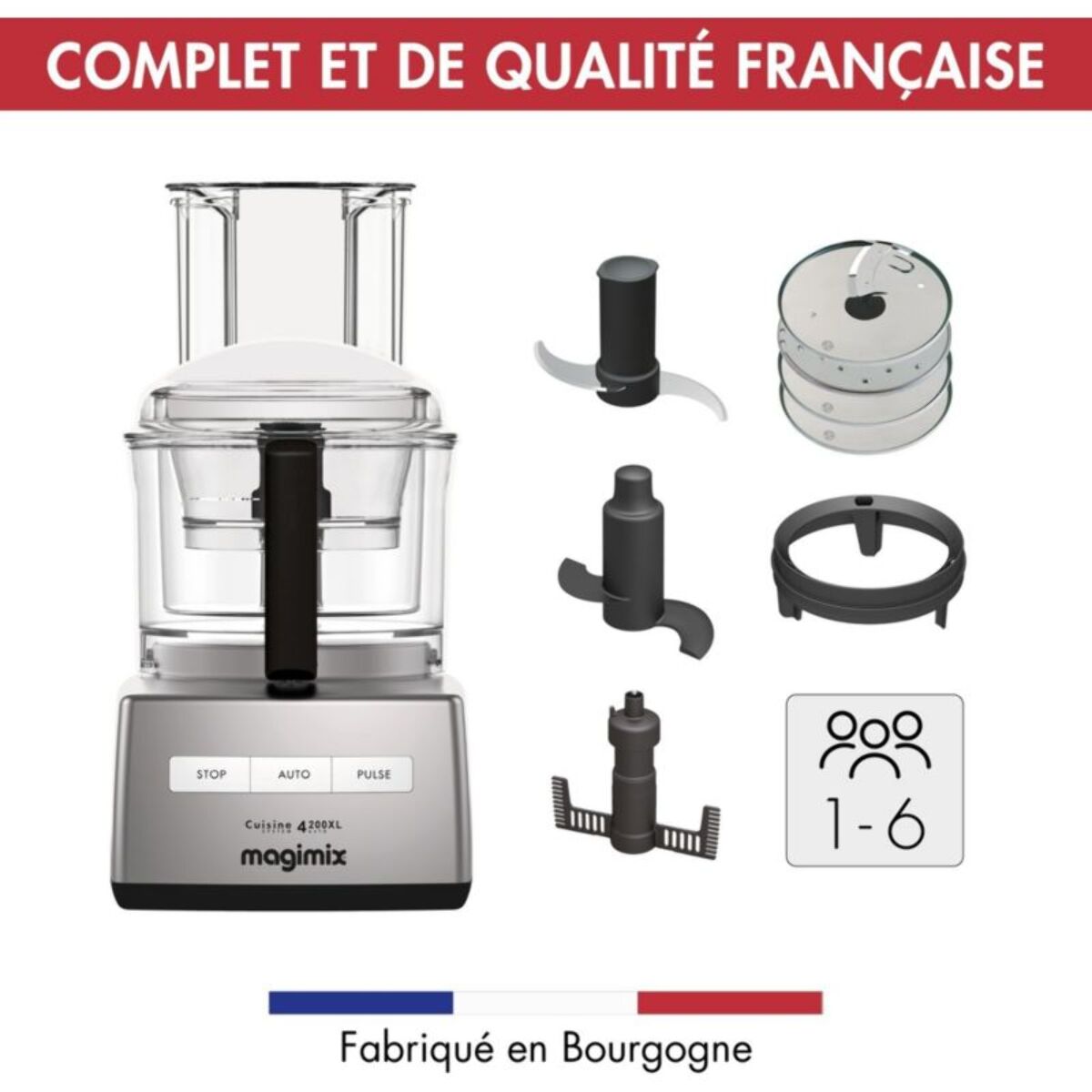 Robot multifonction MAGIMIX CS4200 XL Chrome Mat 18471F