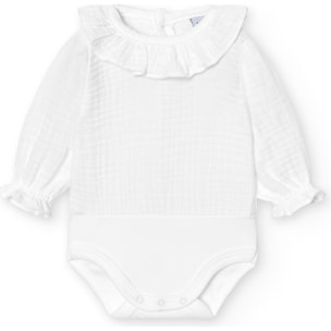 Body bebé manga larga cuello bambula