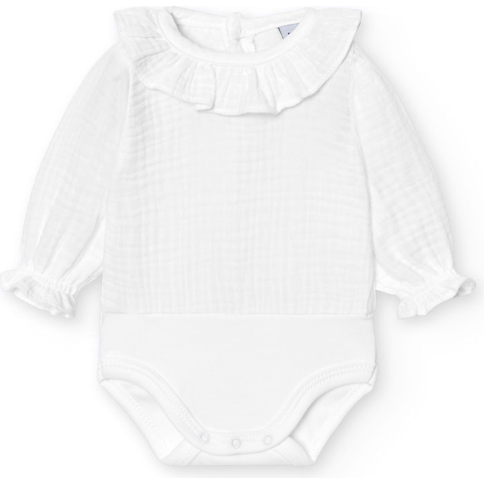 Body bebé manga larga cuello bambula