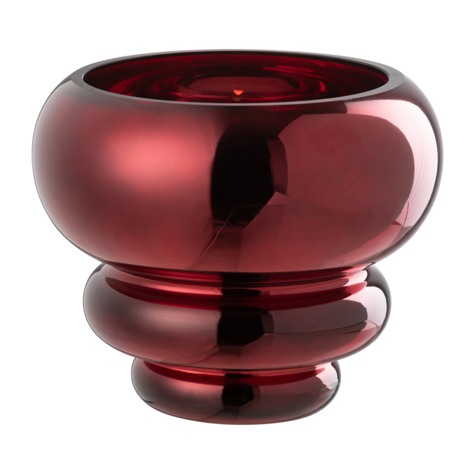 J-Line photophore/vase Julia - verre - rouge foncé