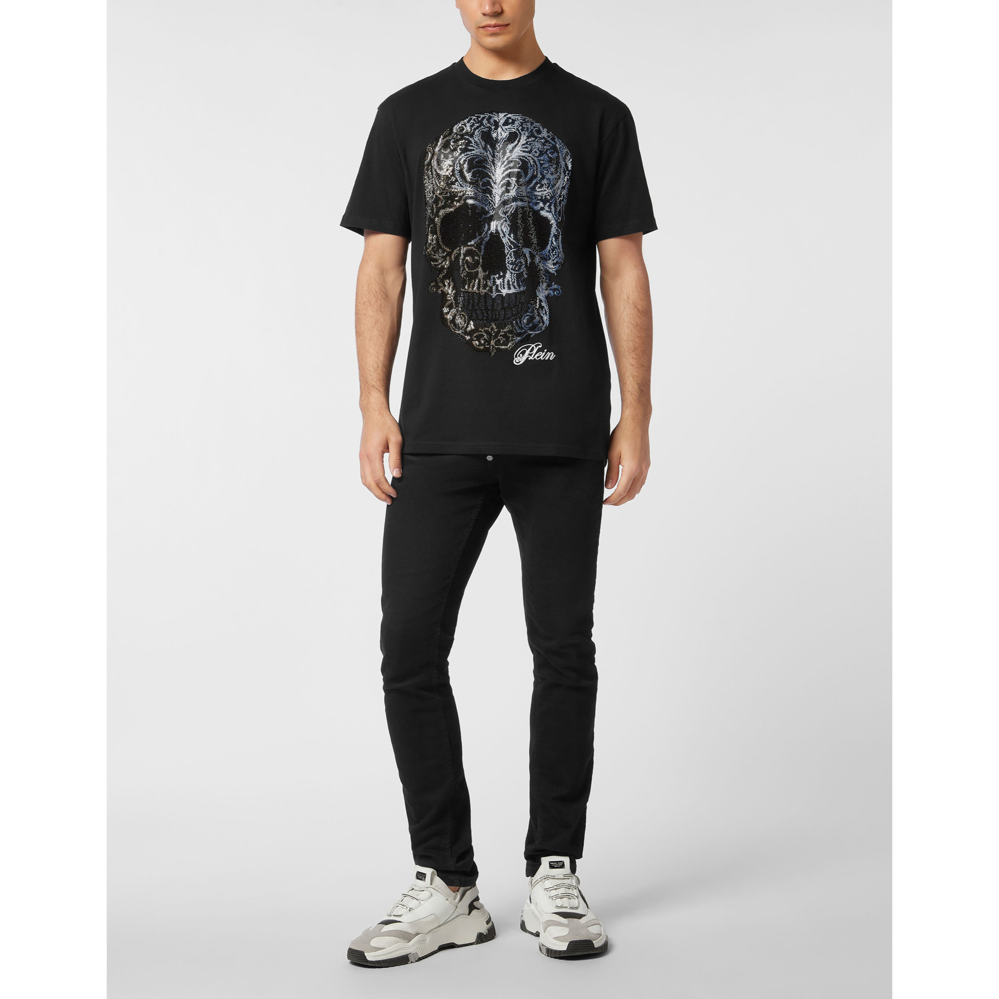 PHILIPP PLEIN Camiseta de cuello redondo y manga corta SKULL