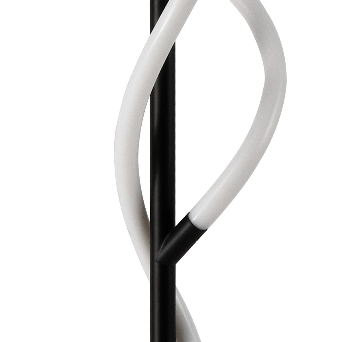 Lampadaire LED Tomasucci ROPE, métal noir mat et acrylique blanc, 150 cm, 30W, lumière blanc neutre