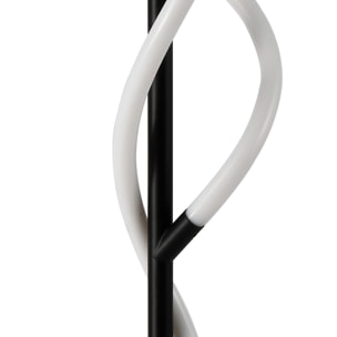 Lampadaire LED Tomasucci ROPE, métal noir mat et acrylique blanc, 150 cm, 30W, lumière blanc neutre