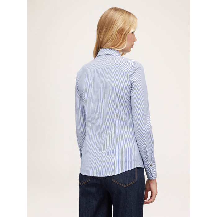 Motivi - Camicia in popeline a righe - Blu