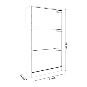 Scarpiera Portascarpe 3 Ante In Legno MDF Da Ingresso Salvaspazio A Ribalta Design Con Maniglie A Scomparsa Doppia Profondità Slim Soggiorno Ca