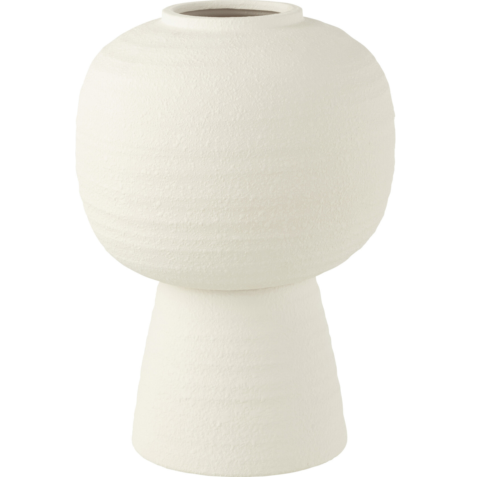 J-Line Vase Lanterne Argile Blanc Medium