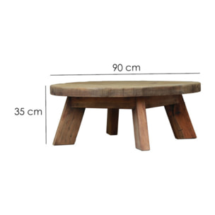 Table basse ronde D.90 cm en bois recyclé - ORIGIN
