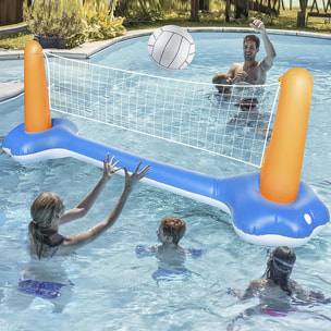 Juego de hinchables voleibol y baloncesto, para piscina y exteriores.