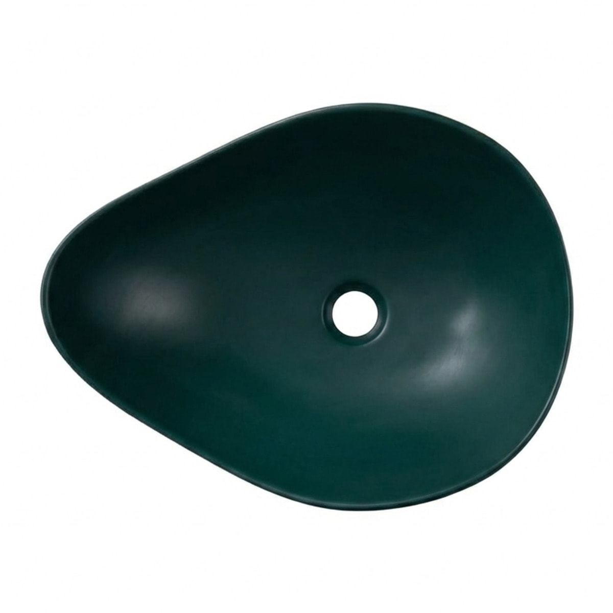 Vasque à poser design asymétrique 50,5 x 38 x 19 cm sans trop-plein vert mat PixL (CEPX5038GEM)