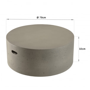 HANS - Table basse ronde 79x79cm béton