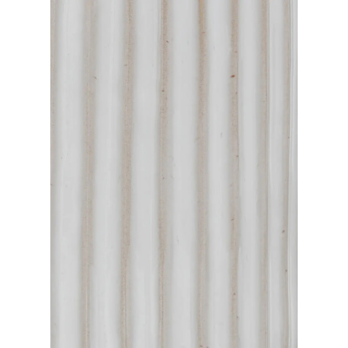 Vase en cuir synthétique & céramique H28cm blanc