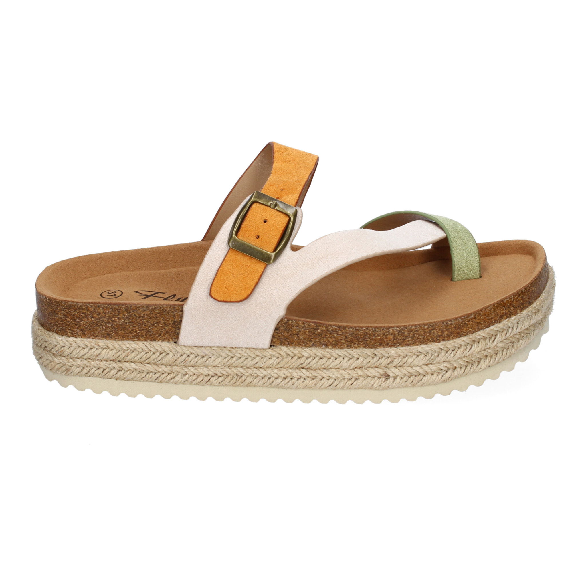 Sandalia de Plataforma de material Bio, Forradas de Yute para Mujer