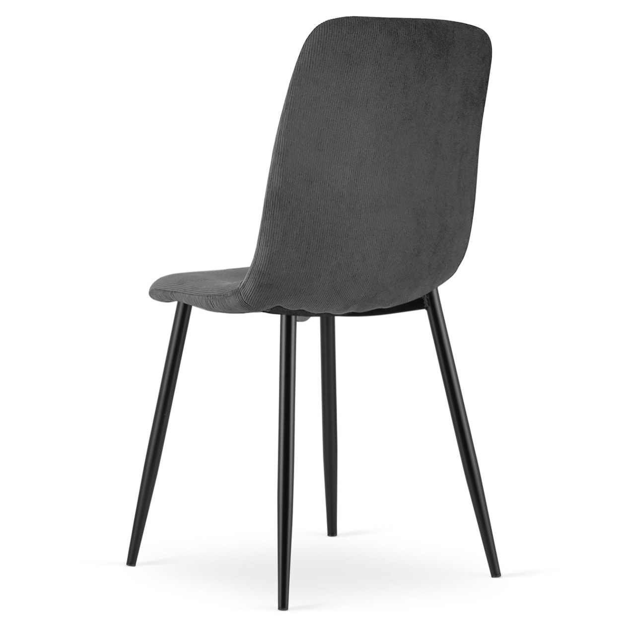 Sedia Rift in velluto a coste grigio con gambe nere