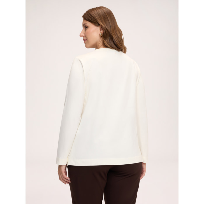 Fiorella Rubino - T-shirt in cotone con ricamo floreale - Bianco