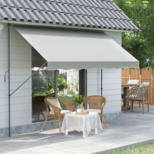 Toldo Manual Retráctil 300x170x200-290 cm Toldo Ajustable con Manivela Protección Solar UV40+ Prueba de Viento