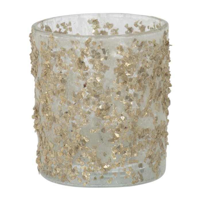 J-Line photophore Paillettes - verre - champagne - small - 4 pcs