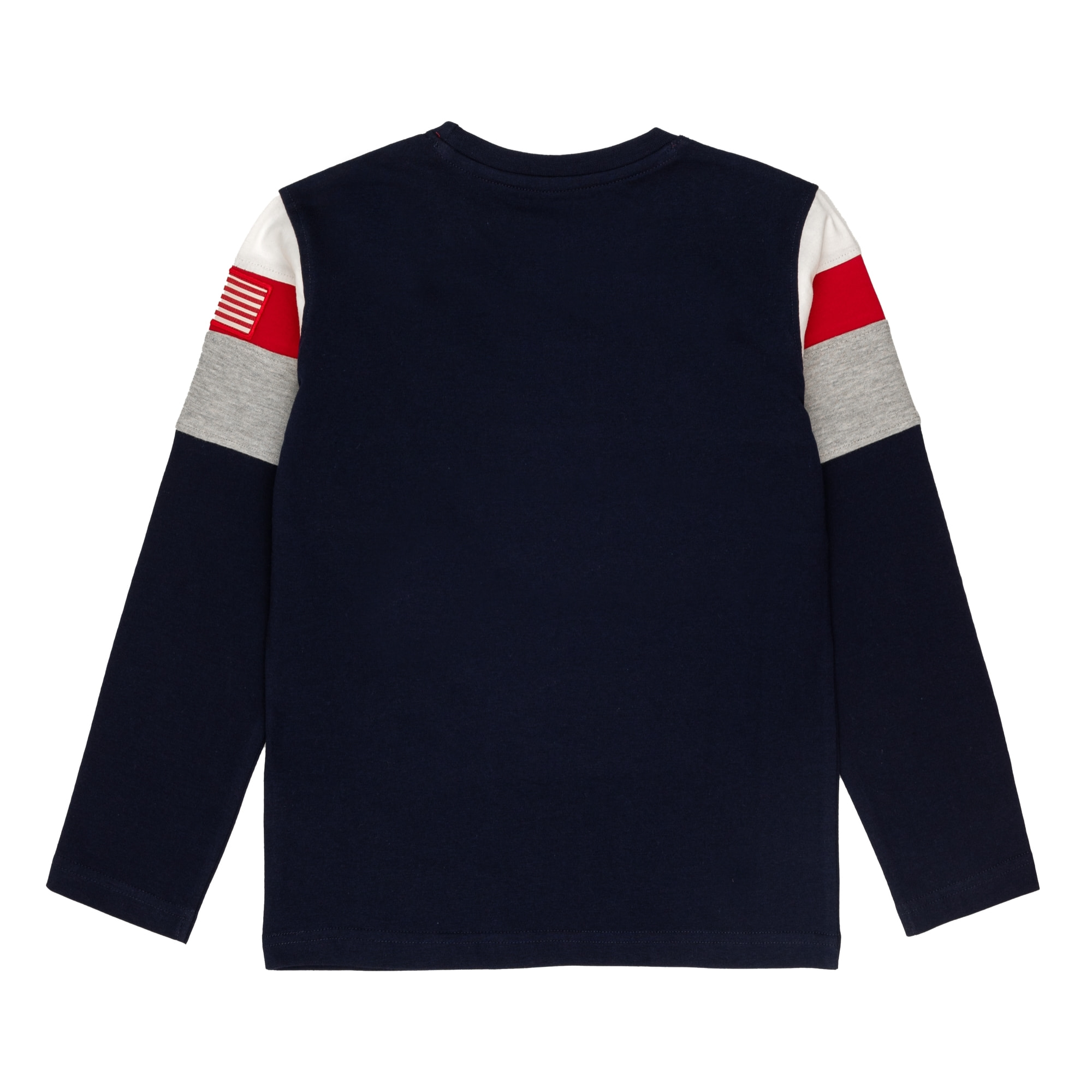 T-shirt con fasce colorate e ricamo logo